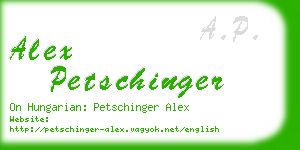 alex petschinger business card